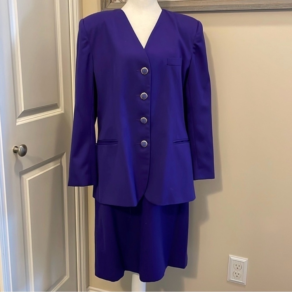 Suitsme Woman’s Purple Business Suit 16 Midi lined - Picture 3 of 16